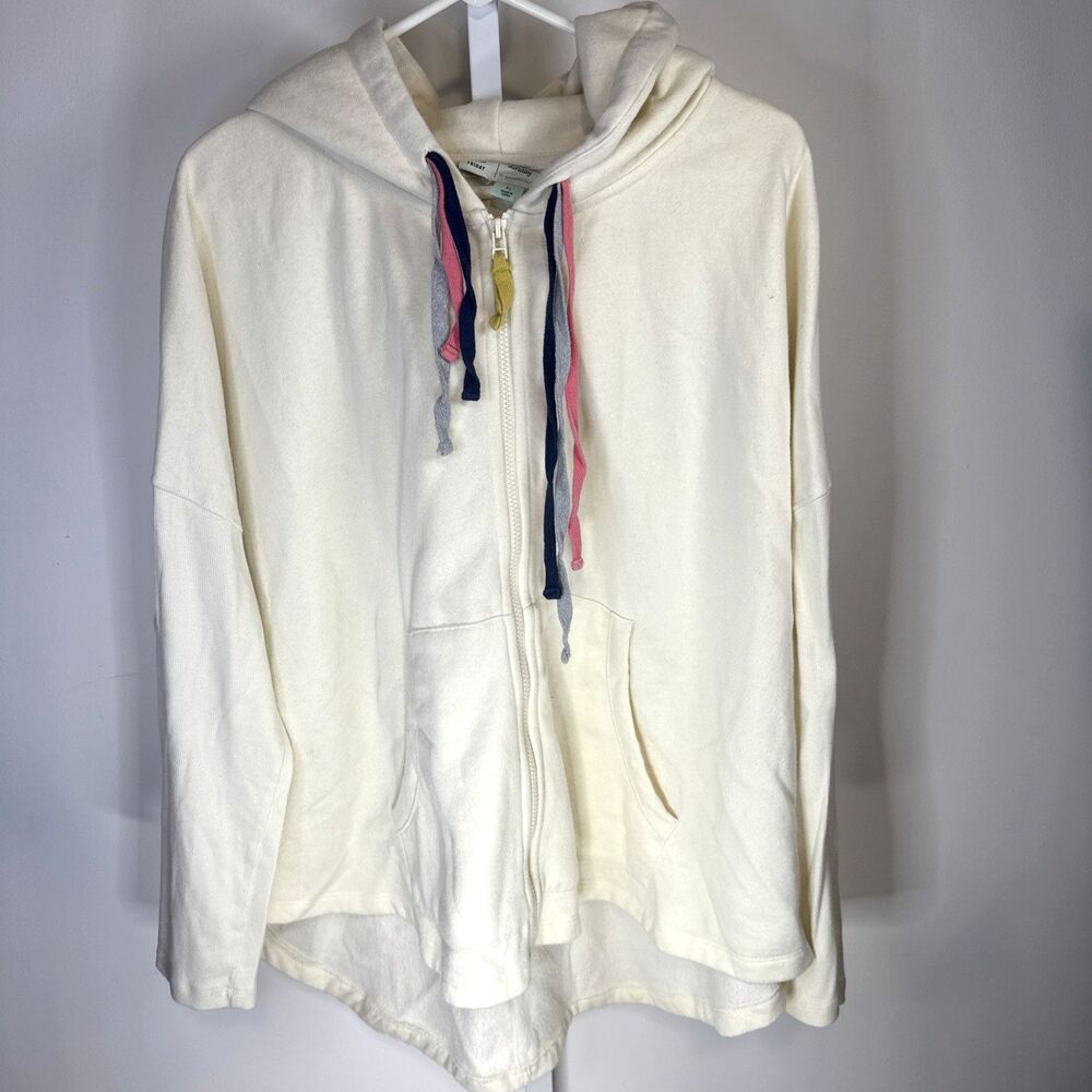 Anthropologie Saturday Sunday Danielle Zip Hoodie Hi Lo Sweatshirt Sz XL Rainbow